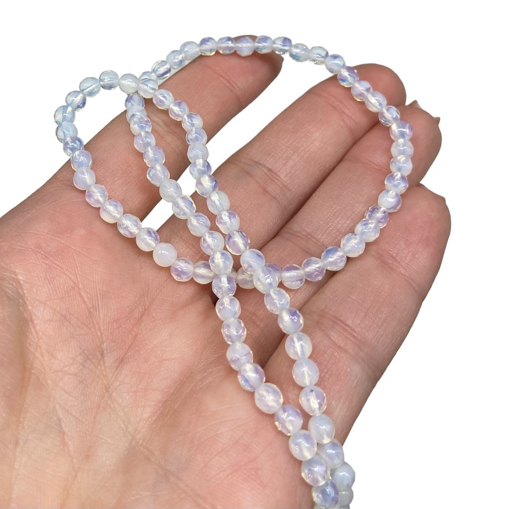 4mm Opalite Beaded Necklace Beads Gemstone Stone White Crystal Beads - Picture 2 of 5